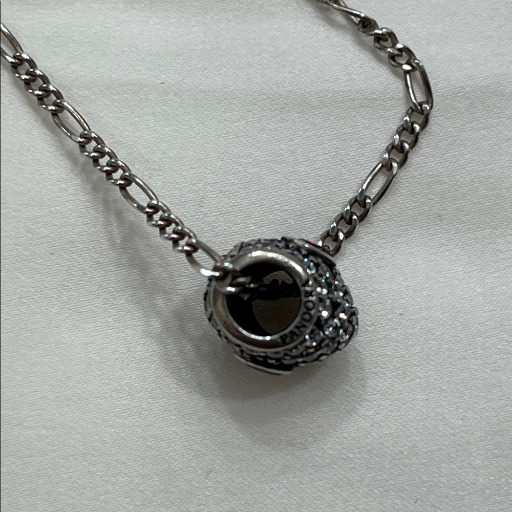 PANDORA SS red HEART and clear crystal pendant (spacer charm). NWOT. - Picture 4 of 8